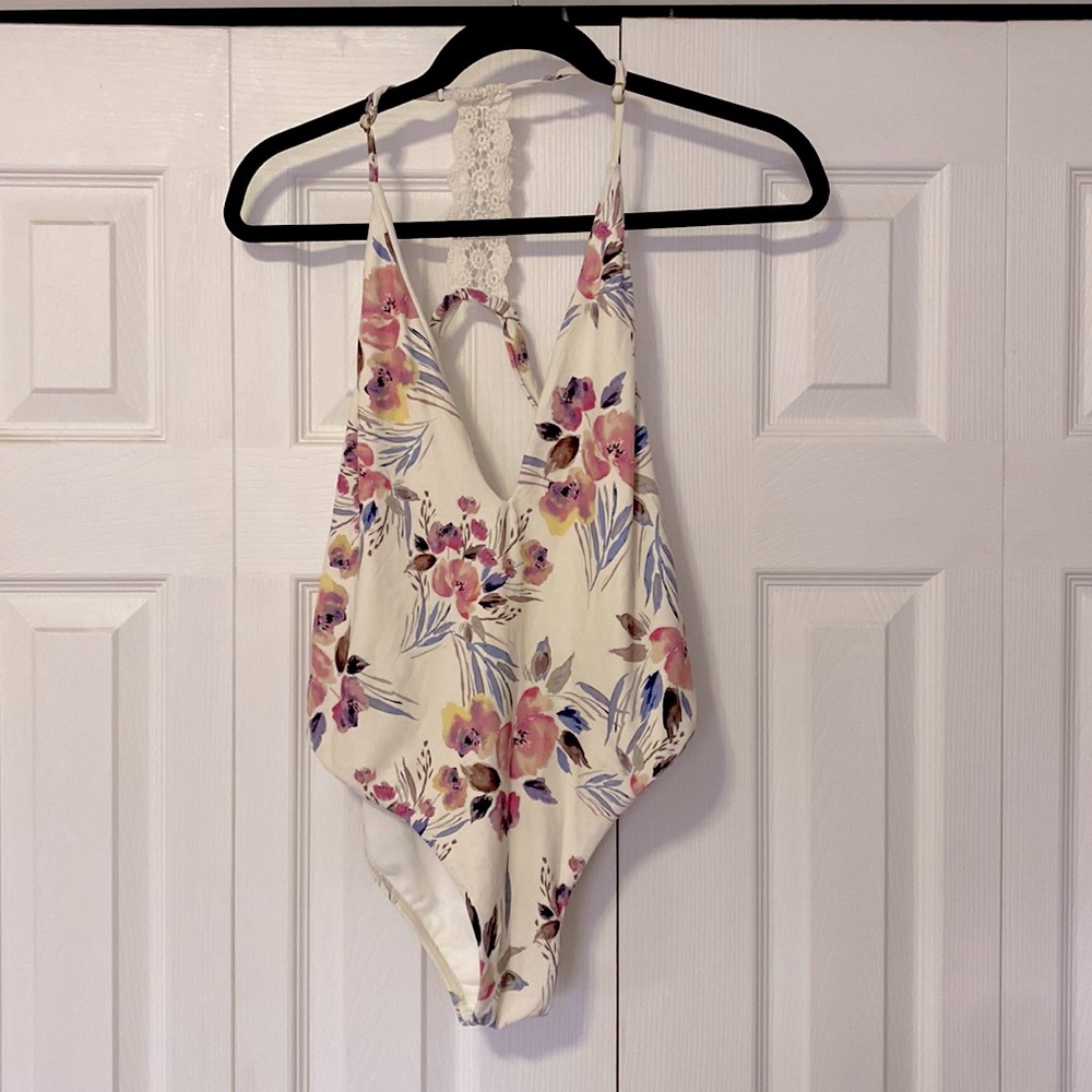 Billabong white floral one piece